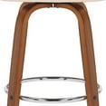 thumbnail image 4 of 30 cream And Brown Faux Leather And Solid Wood Swivel Low Back Bar Height Bar chair With Footrest, 4 of 10