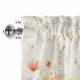 thumbnail image 4 of Watercolor Wildflowers Rod Pocket Curtain Valance, Farmhouse Country Botanical Flowers Farmhouse Window Valance for Living Room, Bedroom, Kitchen 42"W x 12"L, 4 of 9