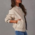 thumbnail image 4 of Chaqueta Bomber Jacket Shacket Jacket Mujer con Bolsillos Moda Streetwear Ygjytge Blanco T XL para Mujer, 4 of 5
