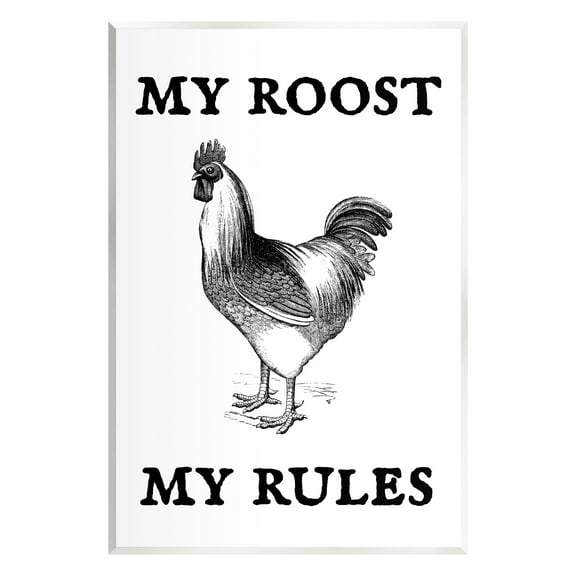 Stupell My Roost & Rules Funny Chicken Animals & Insects Painting Wall Plaque Unframed Art Print Wall Art