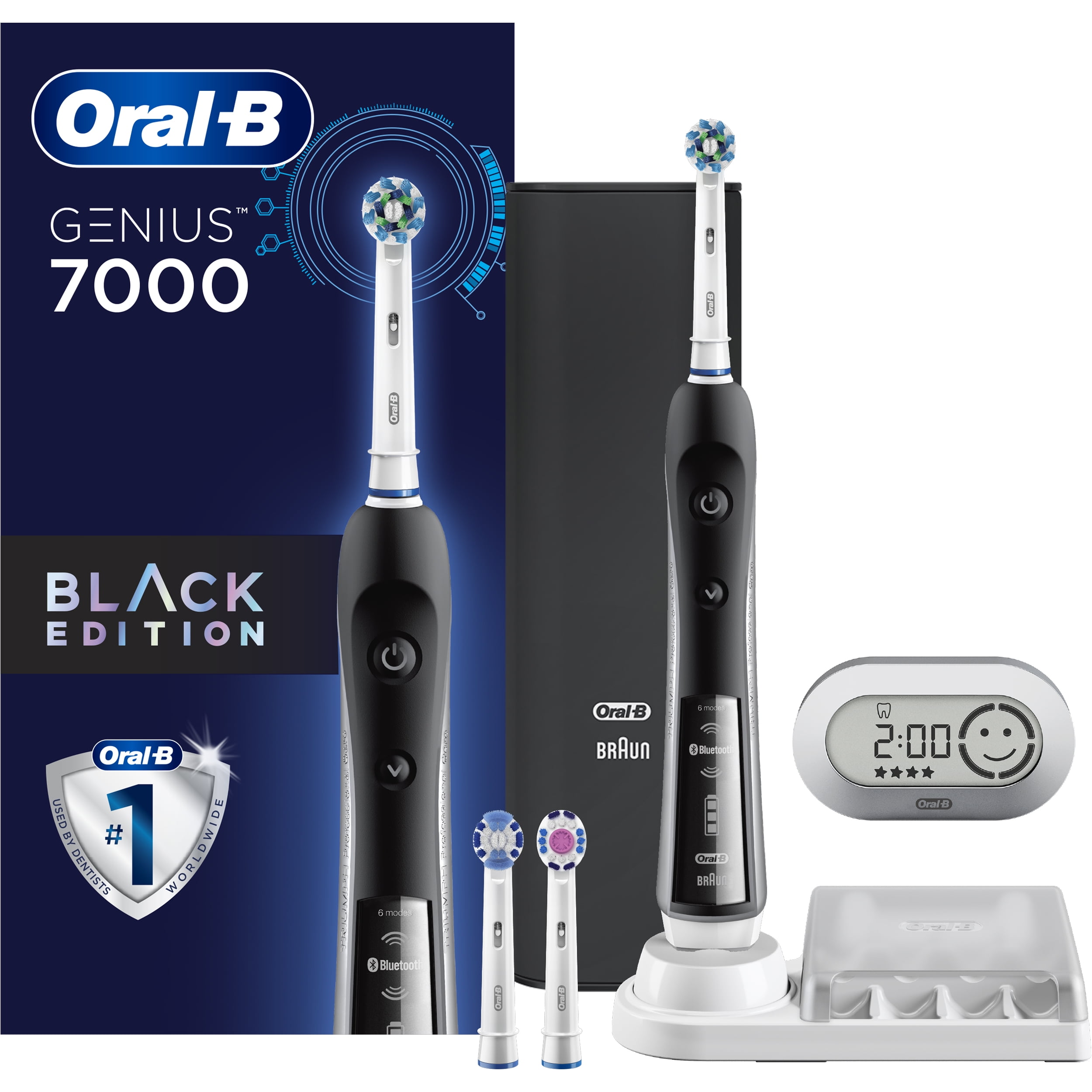 Profeet Expertise nogmaals Electric Toothbrush, Oral-B Pro 7000 SmartSeries Black Electronic Power  Rechargeable Toothbrush with Bluetooth Connectivity Powered by Braun -  Walmart.com