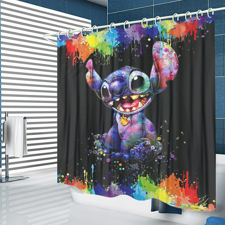 Lilo & Stitch Bathroom Curtain Home Decor Gifts,Waterproof, Machine  Washable,35x71Inch Stitch Shower Curtains,With 12 Hooks,Easy Care