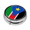 thumbnail image 2 of Cover Flag Of South Sudan Round Pill Box Small Pill Case For Purse Pocket Medicine Organizer Travel Pillbox Portable Pill Container, 2 of 6