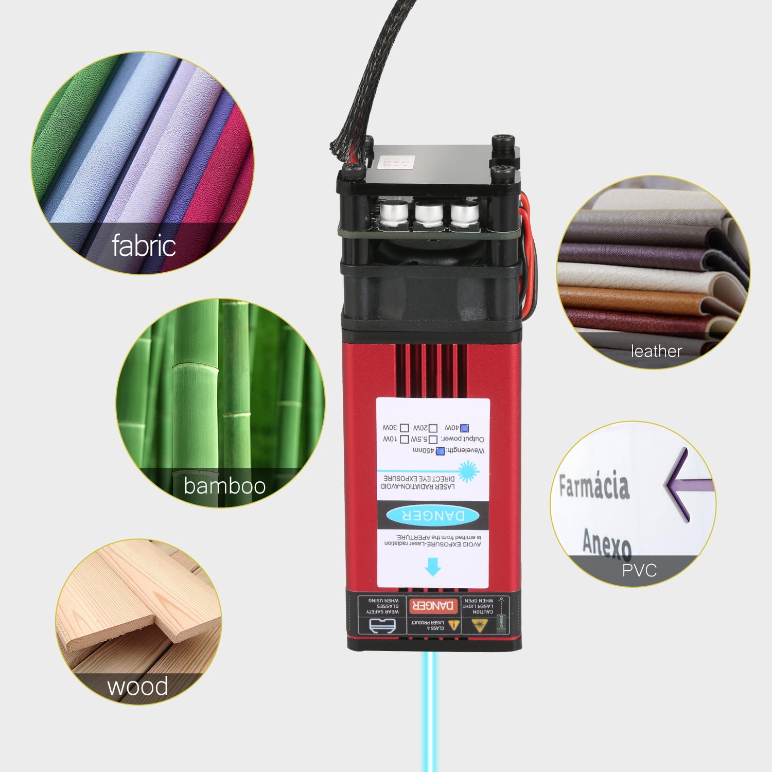 Engraving Module for Engraving Machine, 40W Head, Fixed Focal Length, High Precision