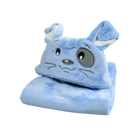 

IZhansean Newborn Infant Baby Boy Girl Hooded Bathrobe Animal Print Shaped Towel Blanket Blue One Size