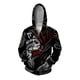 thumbnail image 3 of Sudadera con capucha con estampado 3D de Death Keyboard para hombre, sudadera con gráfico de guerrero genial, sudadera informal de gran tamaño con cremallera, sudaderas con capucha de manga larga, 3 of 4