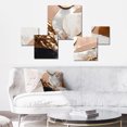 thumbnail image 2 of Designart "Marbled Meditations Gold and White I" Abstract Marble Living Room Set, 2 of 5