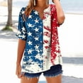 thumbnail image 2 of VerPetridure 4th of July Shirts for Women Funny Short Sleeve V-Neck Blouse Patriotic American Flag T Shirt, 2 of 4