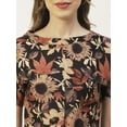 thumbnail image 5 of Moomaya Women Printed Crop Top, Front Knot Short Sleeves Round Neck Summer Top, 5 of 8