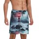thumbnail image 2 of Balery Lighthouse in a Stormy Sea Pantalones cortos de pijama de punto de algodón para hombre con cinturilla y bolsillos-Small, 2 of 6
