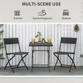 thumbnail image 3 of 3-Piece Folding Rattan Bistro Set - Brown Patio Furniture for Balcony, Garden & Small Spaces - Metal Frame, Weather-Resistant Design, 23.6" Table & Chairs, 3 of 7