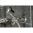 thumbnail image 3 of Kingston Brass KS2446ALBS Heritage Double-Handle Wall-Mount Bridge Kitchen Faucet with Brass Sprayer, Polished Nickel, 3 of 7