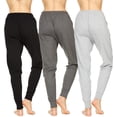 thumbnail image 4 of 3 Pack: Women's 100% Cotton Lounge Sleep Jogger Sweatpants with Pockets Small, Set A, 4 of 8