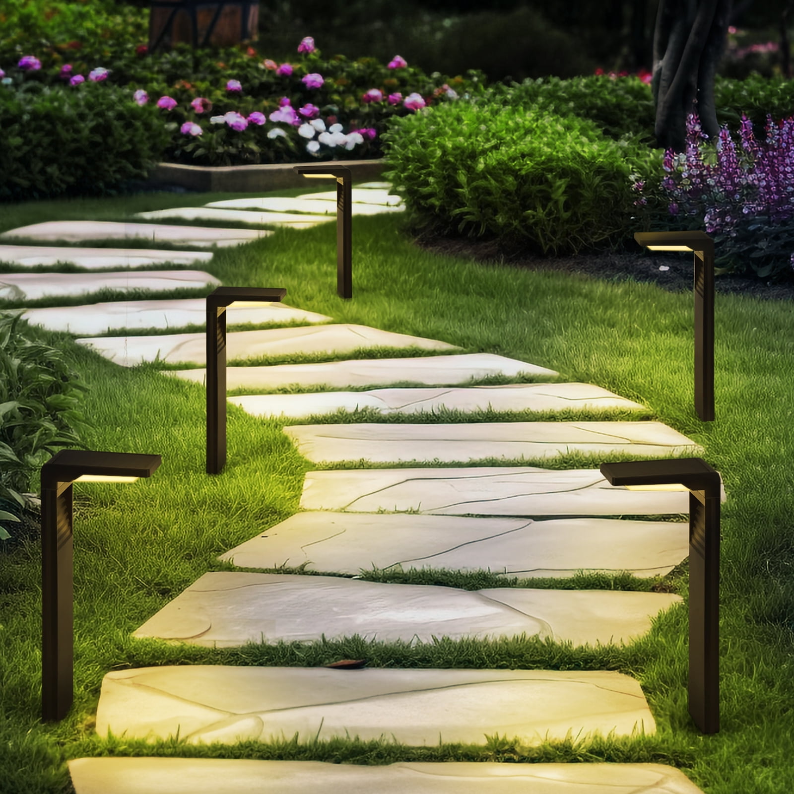 Solar Pathway Lights 2 Pack Walkway Path Lights, Warm White
