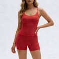 thumbnail image 3 of Aofany Women Workout Sets Yoga Outfits, Sleeveless Top High Waisted Running Leggings Shorts Gym Clothes Tracksuit, 2-Piece, 3 of 6