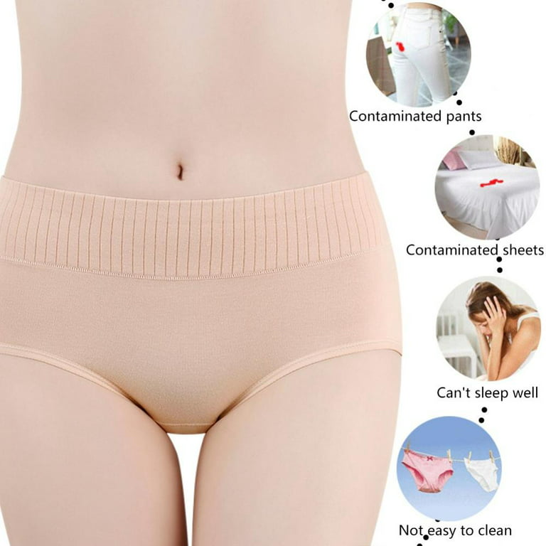 Breathable Leak Proof Cotton High Waisted Cotton Underwear For