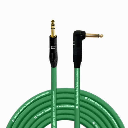 Coluber Cable 1/4" TRS Male - Right Angle 1/4" TS Pro 3-Pin Audio Connector