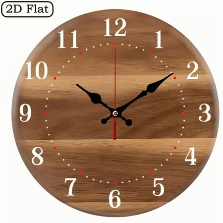 A wall-mounted clock, featuring the texture of natural wood as its theme, presents a simple and original wooden texture with an overall minimalist and retro country style.