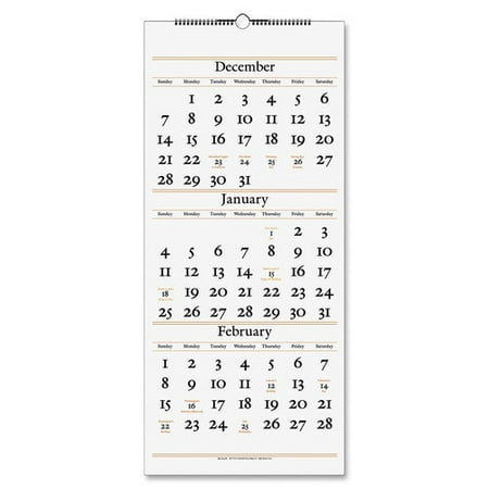 AT-A-GLANCE Recycled Three-Month Reference Wall Calendar, Med Wall, 2013 (SW115-28)