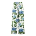thumbnail image 6 of Dress Pants Women Petite High Waisted Wide Leg Summer Beach Vacation Pants Boho Lounge Casual Palazzo Trousers, 6 of 7