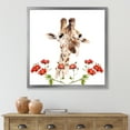 thumbnail image 3 of Designart 'Portrait of A Giraffe With Red Flowers I' Farmhouse Framed Art Print, 3 of 4