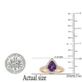 thumbnail image 5 of Dazzlingrock Collection 9X7mm Pear Amethyst & Round White Diamond Teardrop Halo Engagement Ring for Women (0.25 ctw, Color I-J, Clarity I2-I3) in 10K Rose Gold, Size 10, 5 of 6