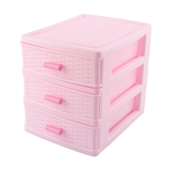 Unique Bargains Plastic 3 Layers Cosmetics Lipstick Hairpin Storage Box Case, Pink