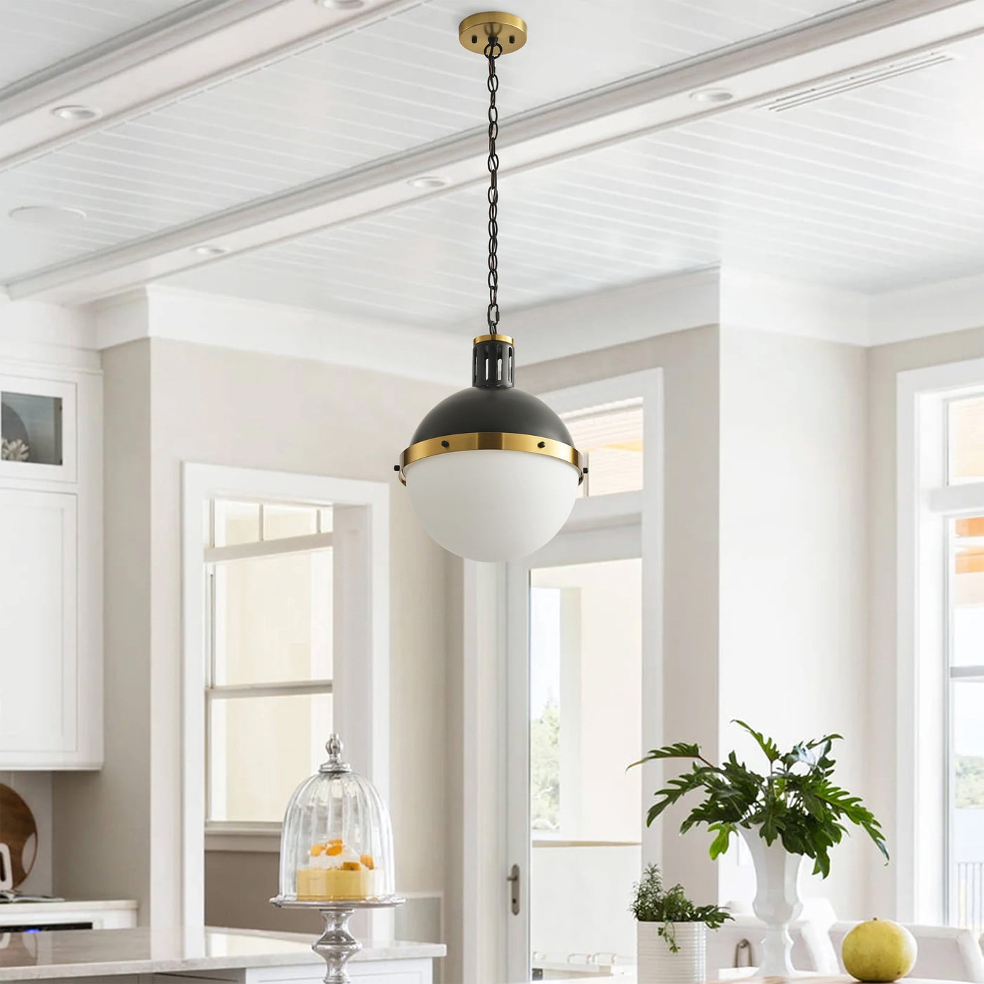 Aiwen Novelty Globe Shape Pendant Light Industrial Hanging Light Fixture For Farmhouse Kitchen Island