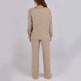 thumbnail image 5 of Womens Lounge Set Casual Ribbed Knit Long Sleeve and Pants Pajama Sets Casual 2 Piece Pj Outfit Fall Sleepwear, 5 of 8