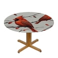 thumbnail image 3 of HAOXIT Cardinal Bird Tablecloth Round Red Birds on Branches Oblong Table Cloth Decorations for Home 42-46, 3 of 8