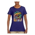 thumbnail image 3 of Funny Neon Sloth | Dean Russo Art Animal Lover Womens T-Shirt, Purple, 3XL, 3 of 5