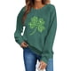 thumbnail image 3 of Tops de Cuello Redondo para las Mujeres Día de San Patricio Impreso Suéter de Manga Larga, Acogedor Suéter Casual de Invierno, 3 of 6