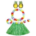 thumbnail image 1 of Falda De Hierba Hawaiana Con Corona De Flores Para Favores De Fiesta Verde Hawaiano SM SunniMix Falda de hierba hawaiana, 1 of 8