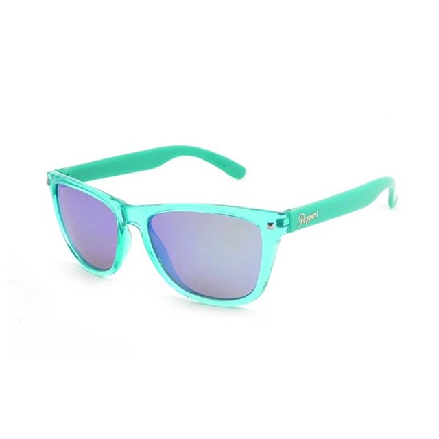 Peppers Sunglasses Spitfire Crystal Aqua Frame with Polarized Blue