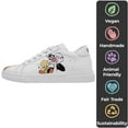 thumbnail image 3 of DOGO White Sneakers for Women - Handmade Women's Fashion Sneakers, Vegan Leather and Unique Design, Comfortable Shoes for Women, Ace Sneakers Tweety and Sylvester Design, Size 10.5, 3 of 5