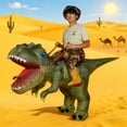 thumbnail image 2 of Inflatable Costume Dinosaur Riding Tyrannosaurus Rex Air Blowing Fun Party Halloween Adult Costume Multiple Colors And Sizes,Height 59"–74.8",green, 2 of 7