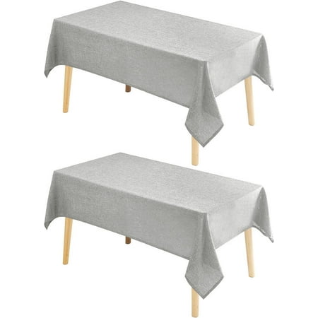 

XIACOCO-2 Pack Faux Linen Square Tablecloth - Wrinkle And Stain Resistant Washable Table Cloth For Kitchen Dining Room Holiday Table Cover For Party Dinner Light Grey 54 X 54 Inch