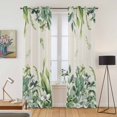 thumbnail image 2 of Kitchen Curtains 84 Inch Length 2 Panels, Spring Eucalyptus Leaves Grommets Window Treatment Curtain, Rustic Plants Botanical Beige Thermal Curtains Drapes for Living Room/Bathroom, 2 of 9