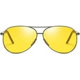thumbnail image 3 of FEISEDY Night Driving Glasses Night Vision Aviator Anti Glare Eyewear for Men Women B2294, 3 of 15