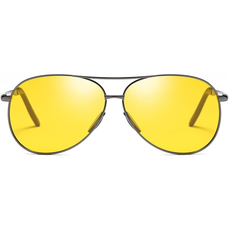 FEISEDY Night Driving Glasses Night Vision Aviator Anti  display picture 1