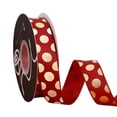 thumbnail image 1 of Zhuge Cintas para embalaje de cajas de regalo, cintas de poliéster con puntos pequeños estampadas en caliente, accesorios para moños, bolsa para embalaje de cajas de regalo con flores (roja), 1 of 5