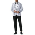 thumbnail image 2 of INSPIRE CHIC Striped Blazer for Men's Single Breasted Contrast Color Business Sports Coat M Black White, 2 of 5