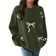 thumbnail image 4 of PRETTYGARDEN Fall Long Sleeve Pullover Sweaters for Women Trendy Crewneck Casual Cute Bow Chunky Knit Oversized Sweater, 4 of 8
