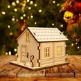 thumbnail image 3 of YOHAVEN Wooden Light-Up Christmas Village House DIY Craft Kit, Hand Paintable Holiday Decorations for Home Christmas Decor Indoor Front Door Christmas Decorations Winter Festive Display, 3 of 8