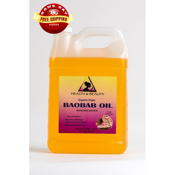 Baobab Oil Unrefined Organic Extra Virgin Cold Pressed Prime Fresh Pure 7 Lb