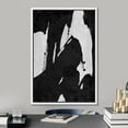 thumbnail image 2 of IDEA4WALL Framed Canvas Print Wall Art Blotchy Ink Stroke with Line Texture Abstract Brushstroke Illustrations Minimalism Expressive Black & White Art for Living Room, Bedroom, Office - White 24"x36", 2 of 5