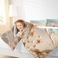 thumbnail image 4 of jejeloiu Natural Coastal Shore 7-Piece Twin Bedding For Girls,Starfish Seashell Bedding Comforter Set,Turquoise Sand,Reversible, 4 of 7
