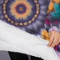 thumbnail image 3 of Oversized Wearable Blanket Hoodie,Colorful Rainbow Tie Dye Spiral Pattern Sherpa Blanket Hoodie with Super Pockets,Super Warm Fuzzy Pullover for Women & Men, 3 of 6