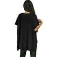 thumbnail image 3 of Womens Tops Casual Short Sleeve Sweater Loose Oversized Shirts Spring Tops for Women Black M, 3 of 9