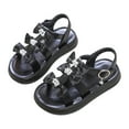 thumbnail image 5 of Gubotare Girl's Baby Toddler Flat Sandals with Bowknot Adjustable Ankle Strap Sandals Size 3 (Black,Big Kids 3), 5 of 9